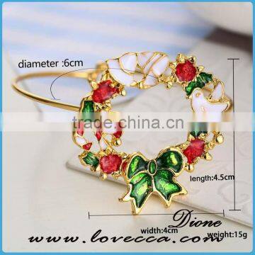 Most Beautiful Gold Platiang Bangle Bracelet Charms Merry Christmas Hand Chain