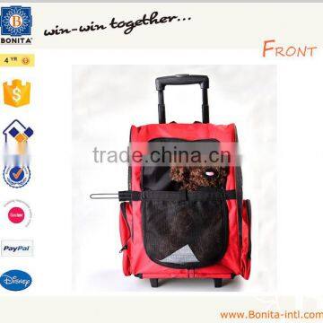 New travel pet bag car dog cat pet carrier backpack bag with trolley