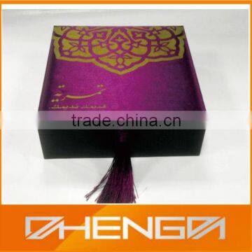 High Quality Customized Made-in-China Purple Silk Perfume Box for Sale(ZDW13-F025)