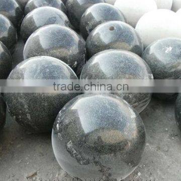 G654 China natural sesame black granite stone fountain ball lucky ball sphere