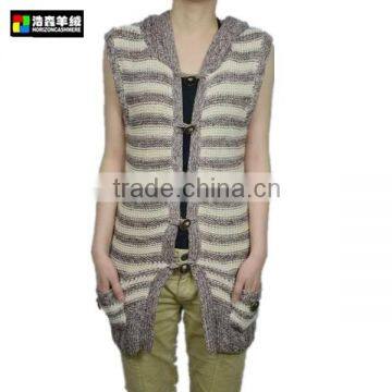 Striated Cashmere Sweater,Fashion Women Sweater Vest