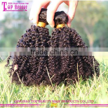 Shandong wholesale brazilian virgin remy kinky curly human hair weave