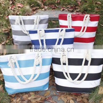 Multifunctional Wholesale Stripe Canvas Tote Bag