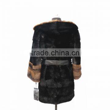 2016 New Factory Grey Natural Long Mink Fur Coat for Fashion Women photo-5