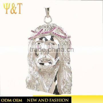 Jingli Jewelry Hot Sale Hip Hop Silver Plated Jewelry Micro Jesus Piece Pendant