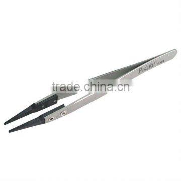 BRAND Proskit TZ-300B Static Dissipative Soft Tip Tweezer (Flat Tips) 125mm