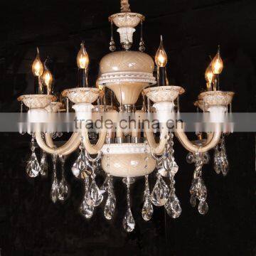 Modern brown candle chandelier lamp with 8 light