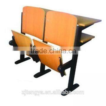 Wooden Yellow Automatic Tilting University Ladder Teaching Chair photo-3