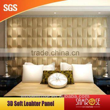 Eco-Friendly Feature And Home Theater Use Faux Leather Wall Panel Moonwave II