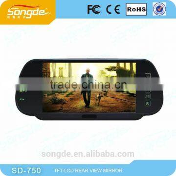 2 AV input 7 Inch TFT LCD Color Screen TV Car Rear View Mirror Monitor Wholesale