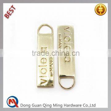 Engraved Zipper Slider And Tag For Bags