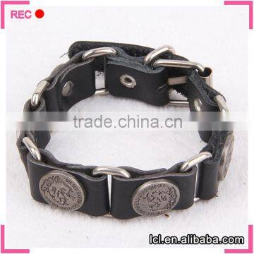 New models leather bracelet wholesale, engraved metal fashion bracelets 2016