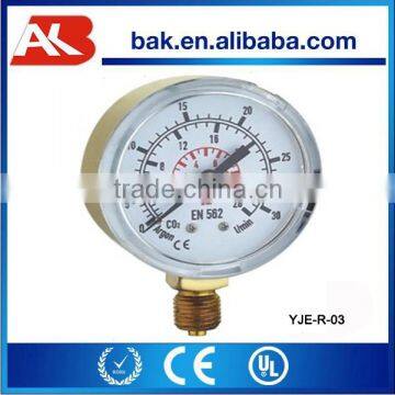 Golden Color Case Pressure Gauge,Pressure Meter,Radial Direction