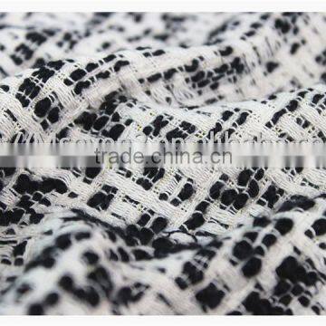 2016 M.seven Black/white Thick Tweed Fabric, Wool Blend Polyester Fabric for Casual and Formal Wear photo-2