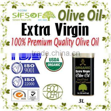 Premium Quality Organic Extra Virgin Olive Oil. Organic Olive Oil. 100% Extra Virgin Olive Oil. 1st Cold Press. 3 L Metallic Tin photo-2