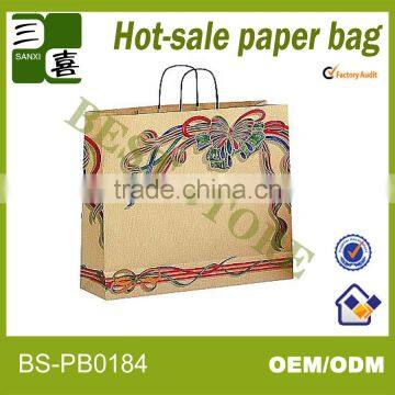 Cheap christmas brown paper gift bags--LX5306