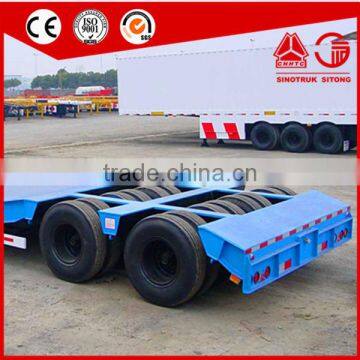 Heavy Duty Tri-axle 60 Ton Low Flatbed Semi Trailer/ Low Bed Truck Trailer for Excavator Transportation photo-6