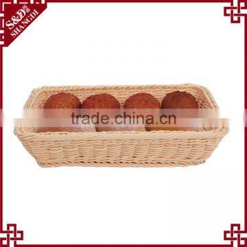 Cheap Wholesale Large Size Bread Dispaly Basket PE Wicker Hand Weave Bakery Baskets photo-2