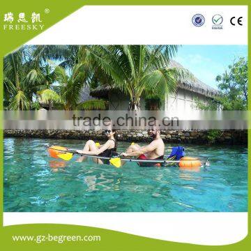 PC 2 seat banana clear bottom peddle boats ships transparent for sale