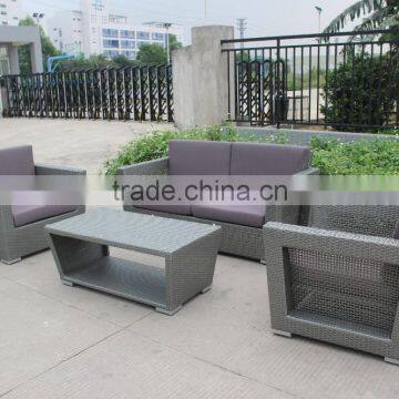 Outdoor Garden Plastic Wicker Sofa Durable Synthetic Rattan Furniture photo-5