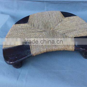 Vintage Small Wooden Chairs With Straw Seat photo-6