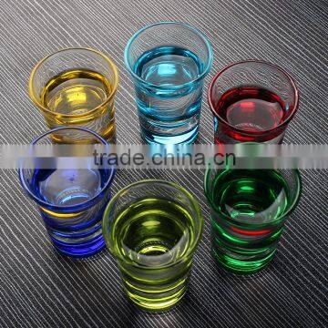 30ml shot glass with colored bottom