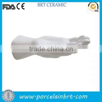 White ceramic hand shape soap dish