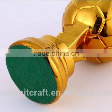 Wholesale Resin Gold Plated Football Trophy Soccer