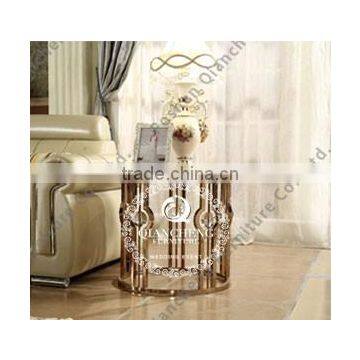 Rose Golden Marble Top Side Table Corner Table photo-2