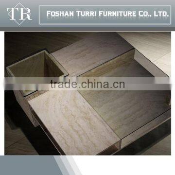 Italy Modern High Quality Square Travertine Base Coffee Table photo-2