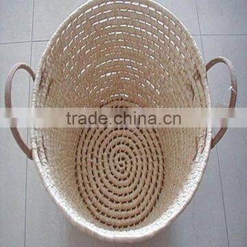 Natural Maize Rope Customized Laundry Storage Proofing Basket Nesting for Home Decoration Corn Husk Rope Woven Basket photo-4