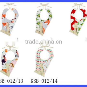 Infant And Toddler Tassel Floral Baby Bibs Double Sides Bandana With Designs