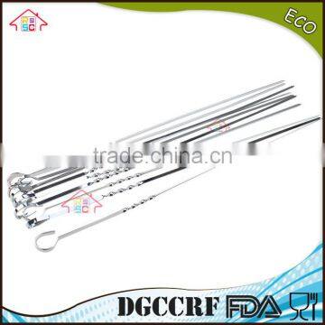NBRSC 10PCS BBQ Barbecue Skewers Needle Utensil Fork Stainless Steel Kebab Kabob Skewers, 39cm Ring-Tip Handle photo-6