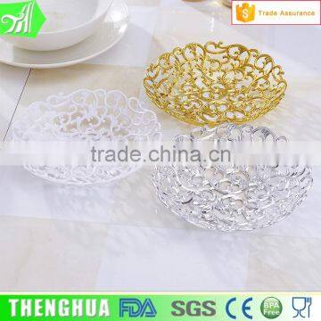 Gold Fruit Plate Decorative Indian Serving Tray photo-2