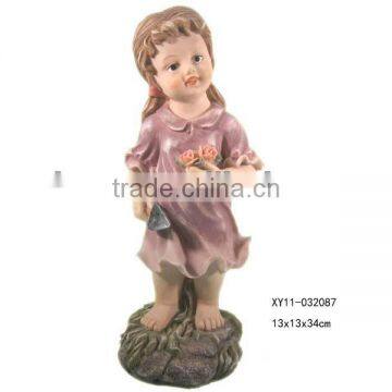 Polyresin garden girl