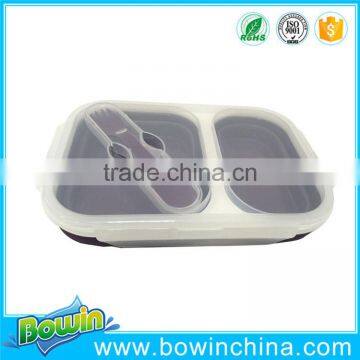 2016 New Products Eco-friendly Silicone Foldable Lunch Box as Seen on tv