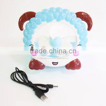 Hot Selling Blue Cartoon Portable Fan/Small USB Fan