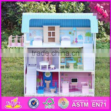 2016 New Design Home Play Children Toy Wooden Dolls House Miniatures W06A169 photo-4