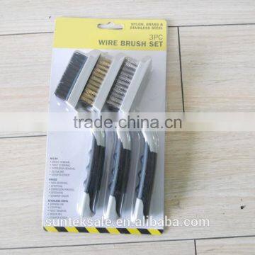 3PC Wire Brush Set (Nylon , Brass & Stainless Steel) photo-3