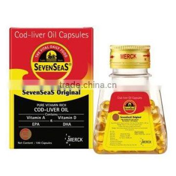 Seven Seas Pure Cod Liver Oil Capsules Supports a Healthy Heart,supports a Healthy Immune System-100ct (Pack of 3)