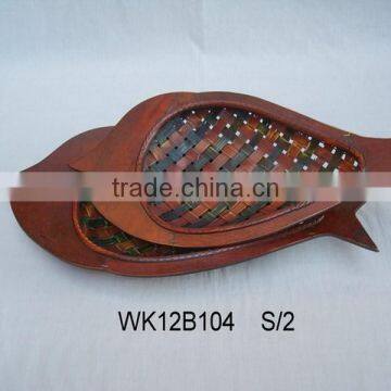 Leaf Round Bamboo Plates in Various Shape Bamboo Decoration