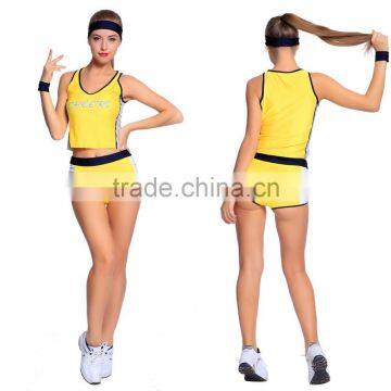 Short sleeve top top short pants set sport costume for cheerleader