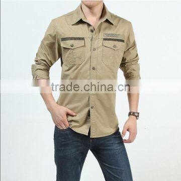 Military Style Dress Shirt Men's Casual Military Shirt photo-4