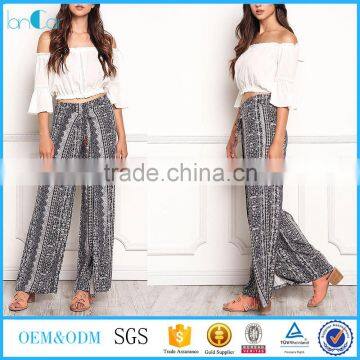 2017 Multi printe layered ladies pants high waist plus size pants summer