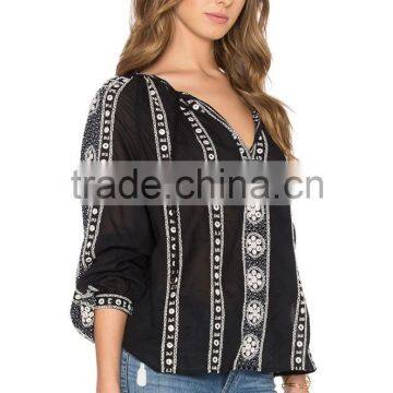 2016 Nice Design Beautiful Embellish Blouse New Pattern for Women photo-2