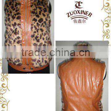 Ladies printing fur vest 2015