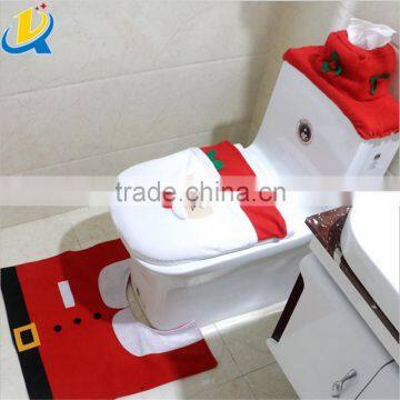 Hot sale cute christmas closestool decoration Santa toilet seat cover