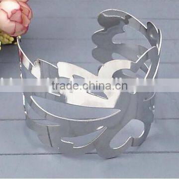 Elegant Metal Floral Bracelet Bangles, Silver Charm Hollow Flower Bangle Vners Jewelry photo-2