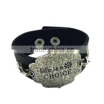 Fashion Words Tag Bracelets,genuine Leather Punk Bracelets,vintage Bracelets Bangle photo-3