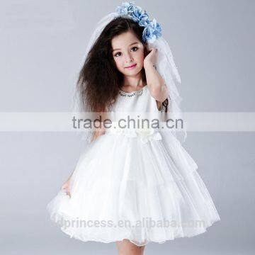 2017 Santi Kids Angel Dress White Flowers Princess Baby Girl Summer Dress photo-2
